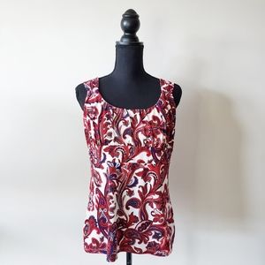 Anne Taylor Red Paisley Top